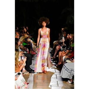 SILVIA TCHERASSI Cervo silk maxi cut out Dress in white digital L